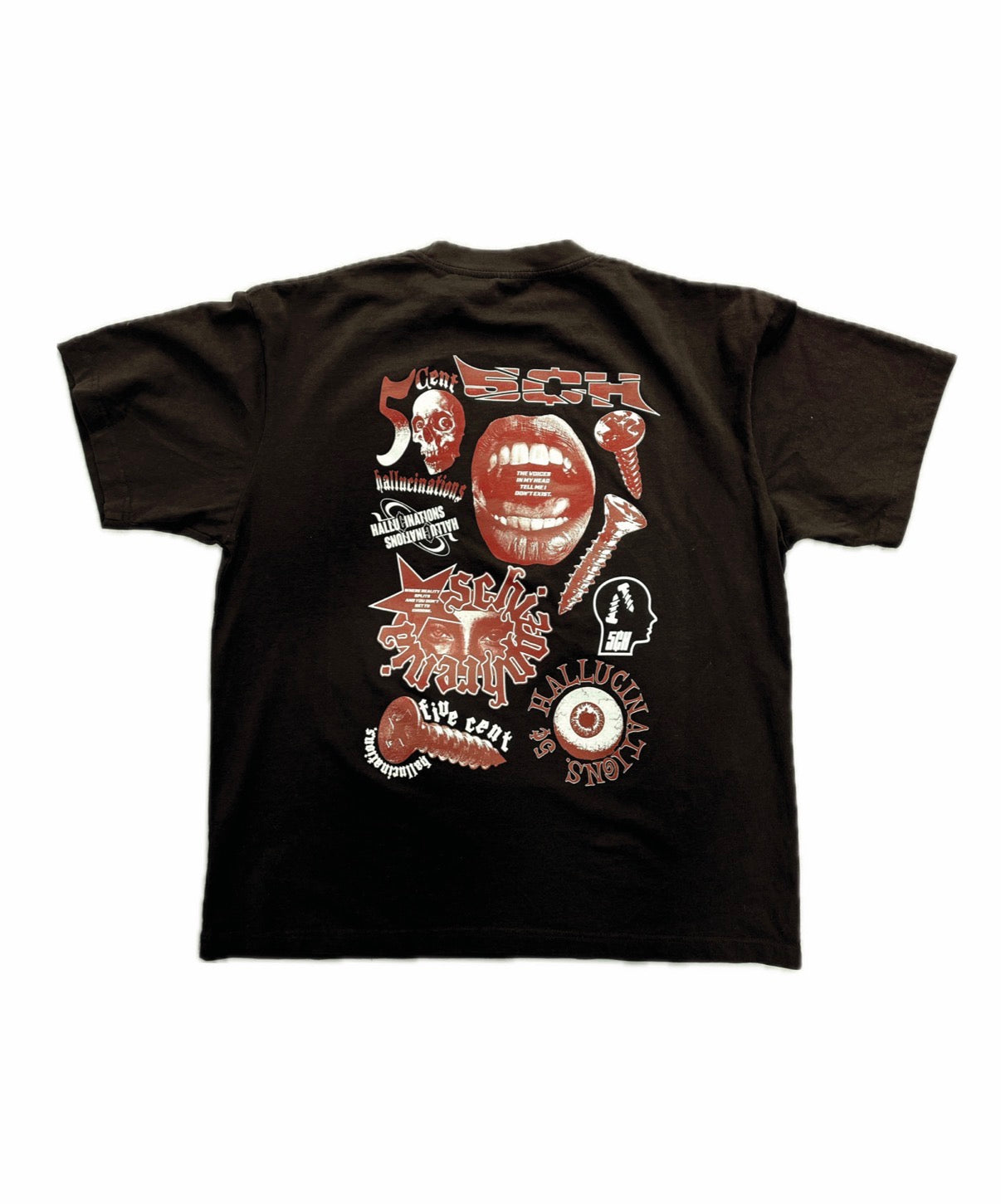 BITS AND PIECES TEE - FRAGMENTED BURGANDY