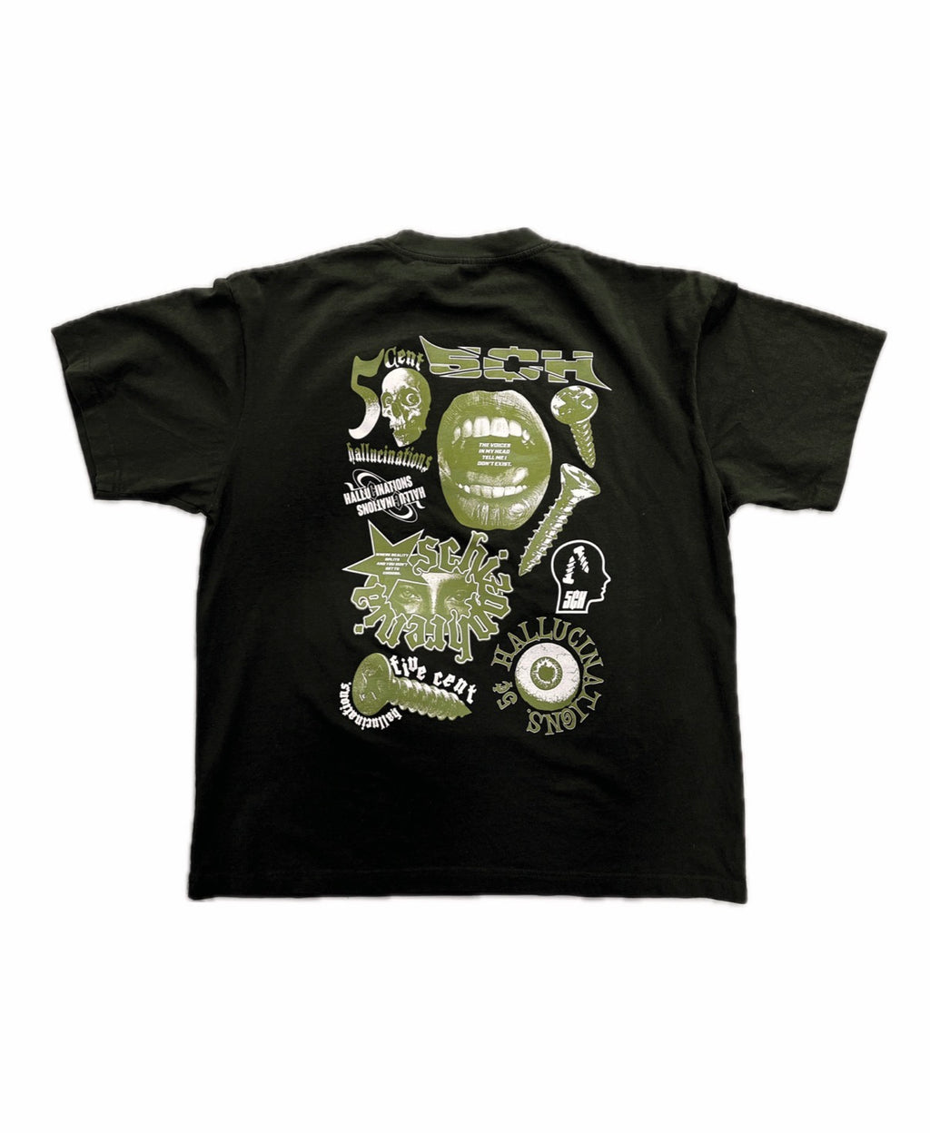 BITS AND PIECES TEE - HALLUCINATION MOSS